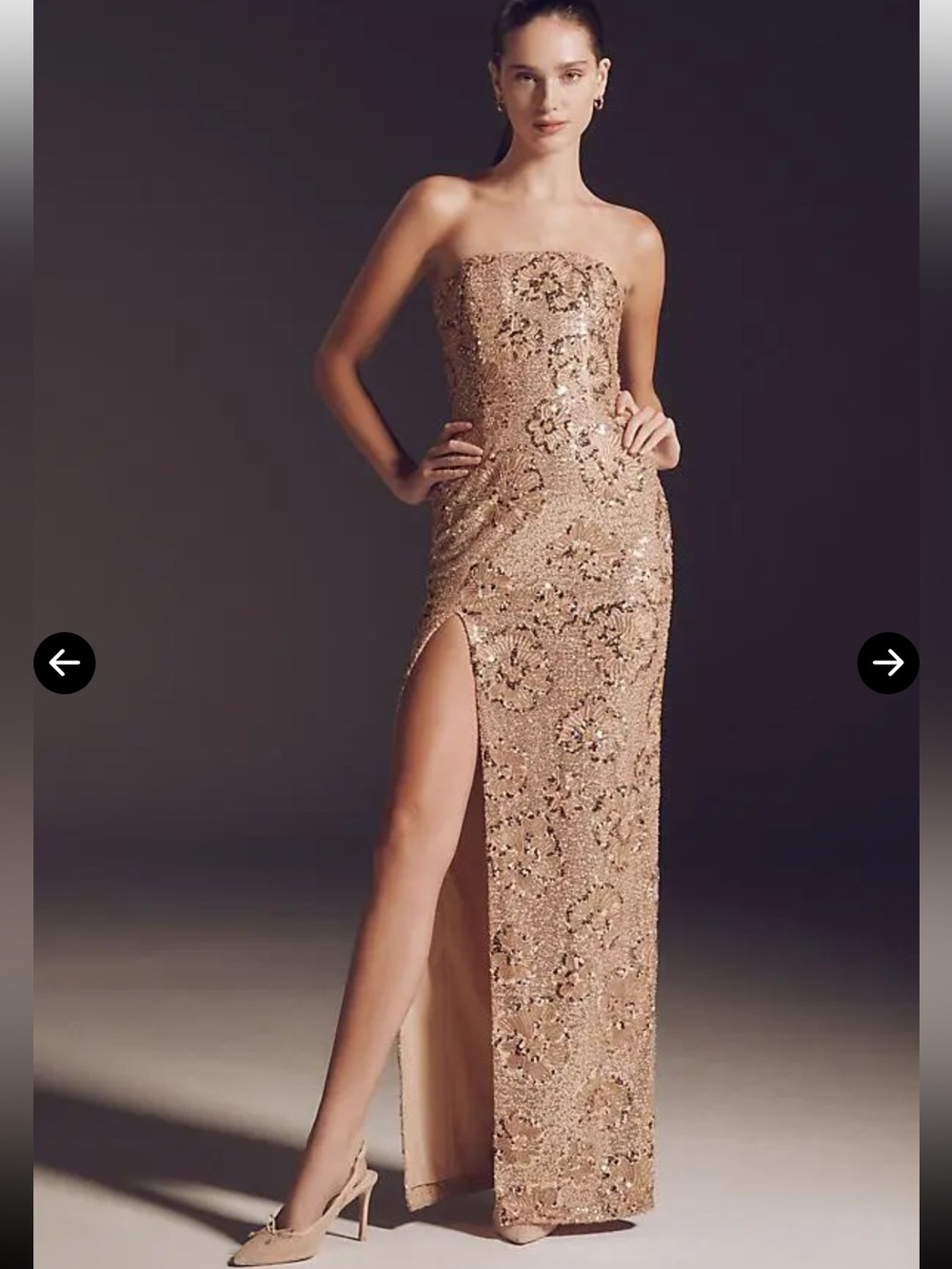 ✨NEW ✨Helsi Lola Sequin Strapless Dress Gold Champagne